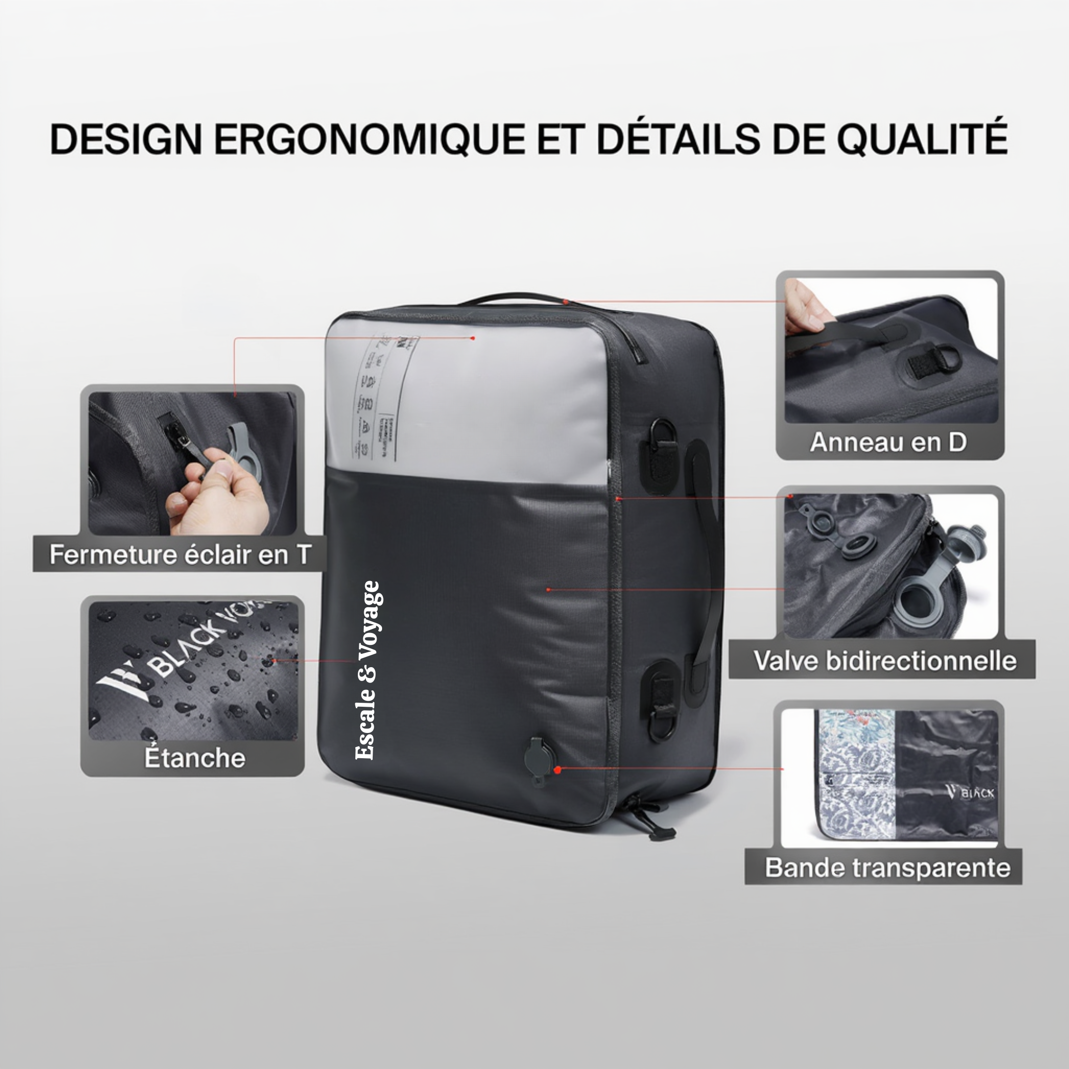 Sac de voyage à compression étanche 21L