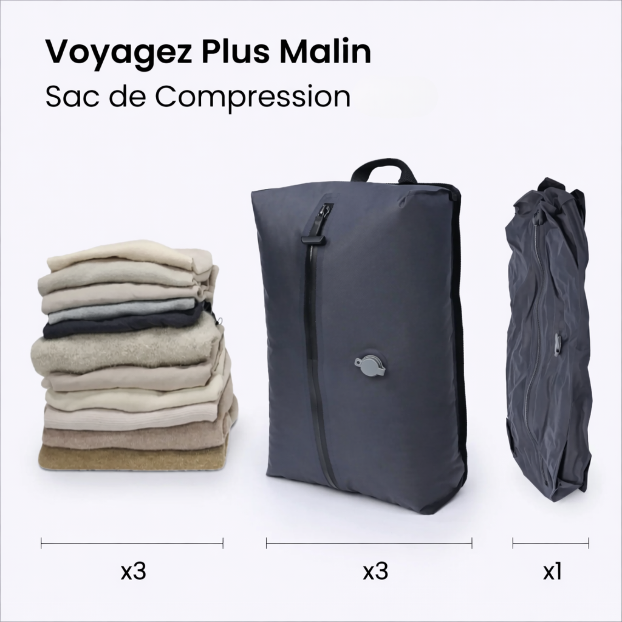 Sac de voyage compression sous vide – Pompe portable