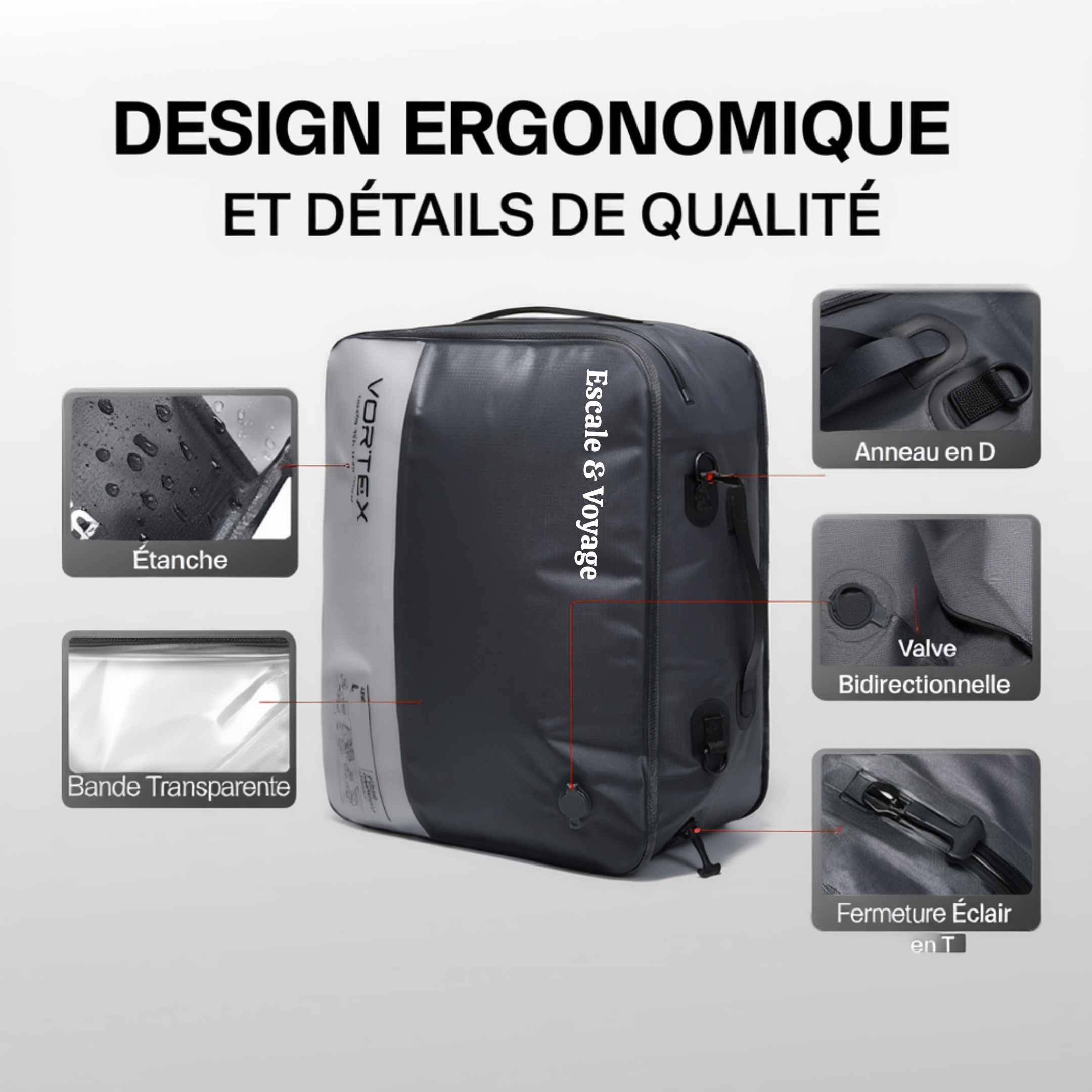 Sac de voyage à compression étanche