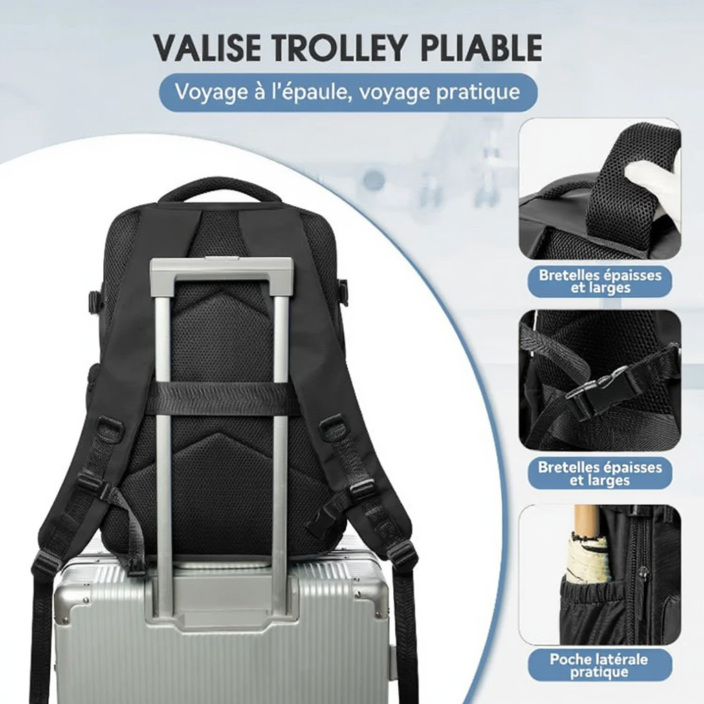 Sac à dos de voyage cabine - compression sous vide 18–22L – Ordinateur 15,6"